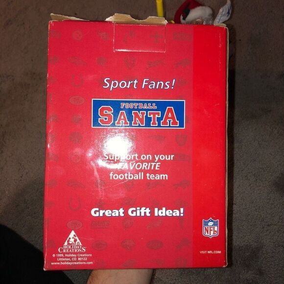 HOLIDAY CREATIONS NFL DALLAS COWBOYS MUSICAL SANTA W/ BOX VINTAGE 1999 - Picture 10 of 11